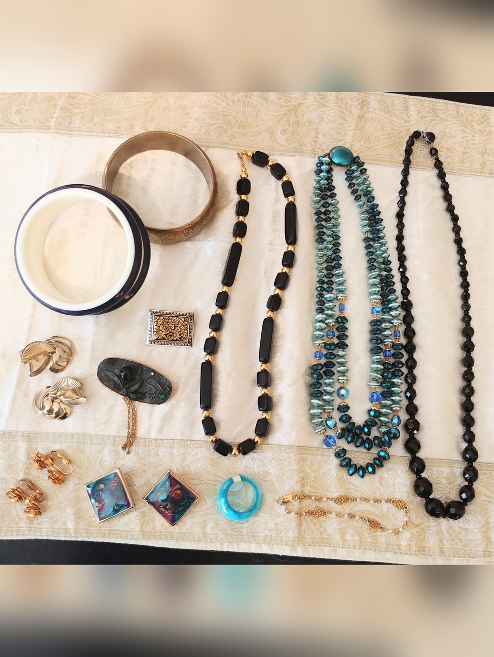 Vintage Costume Jewelry Lot All Wearable Necklaces, Bracelets, Earrings, Pins